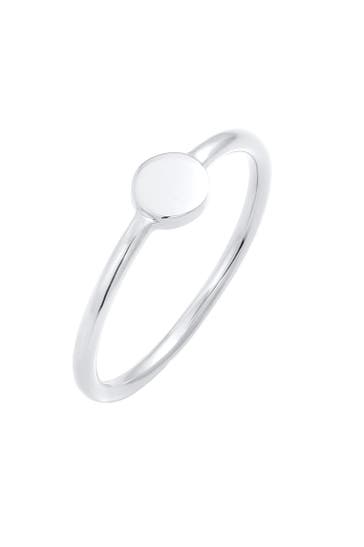 ELLI Ring Plättchen Kreis Geo Basic 925 Silber Silber