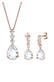 Schmuckset Tropfen Weiß 925 Silber, mit Kristallen von Swarovski® Rosegold