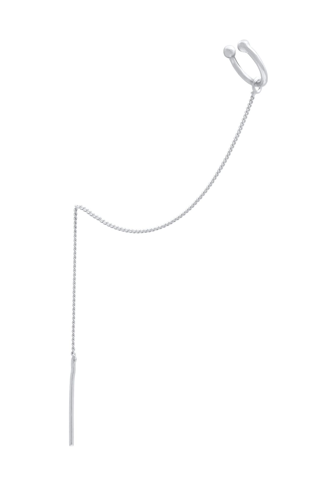 ELLI Ohrringe Earcuff Ohrklemme Durchzieher Single 925 Silber Silber, Bild 1