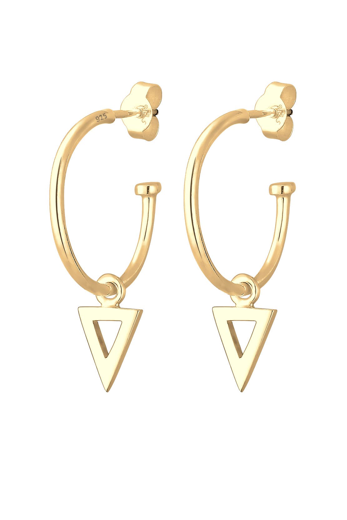 ELLI Ohrringe Creole Dreieck Geo Trend 925 Sterling Silber Gold, Bild 1