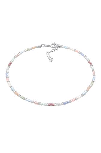 ELLI Fusskettchen Glasperlen Pastell Sommeraccessoire 925 Sterling Silber Silber