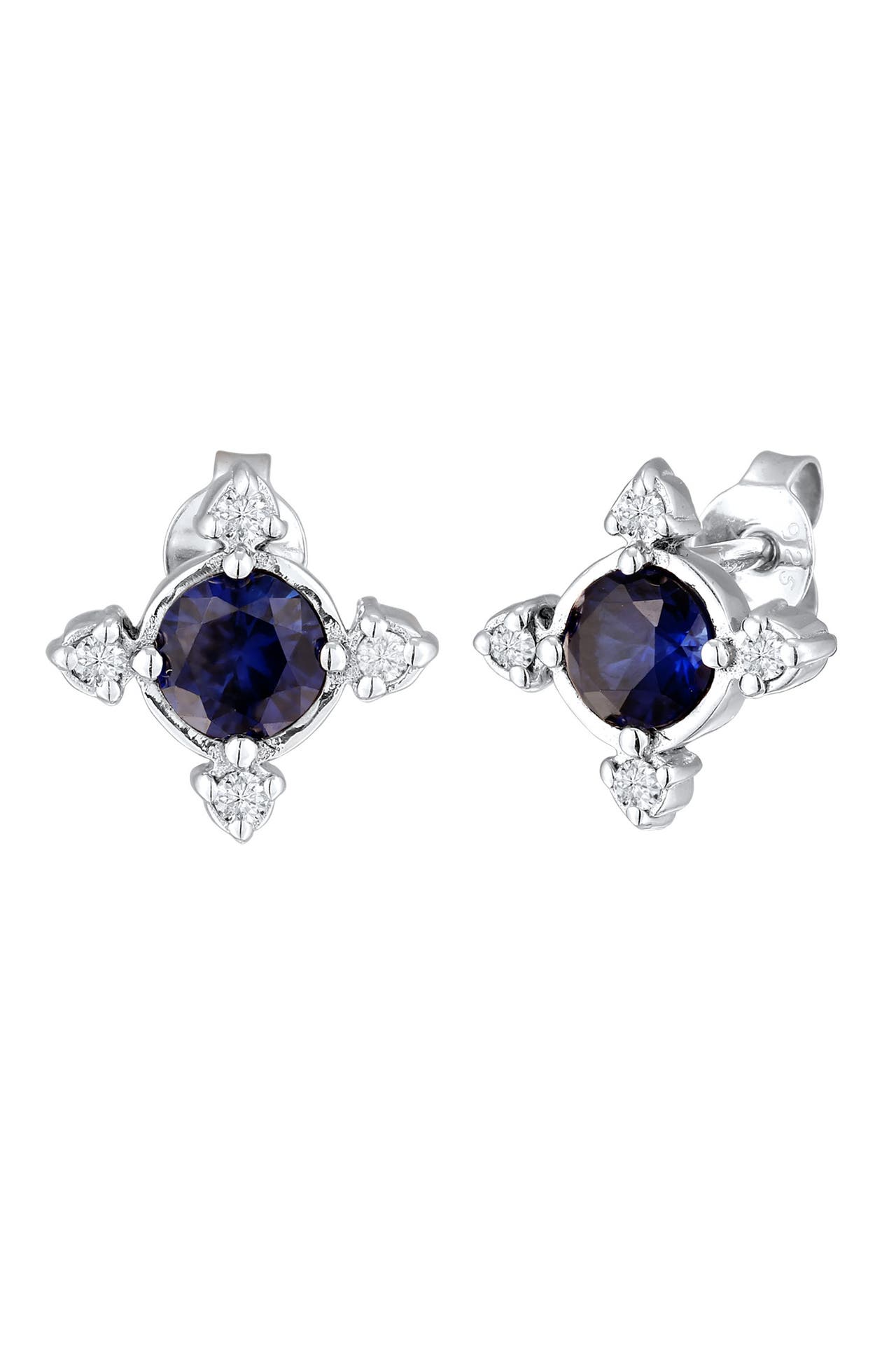 ELLI DIAMONDS Ohrringe Blume Laborgezüchteter Diamond Weiß Brilliant (0.032 ct) 925 Sterling Silber Silber, Bild 1