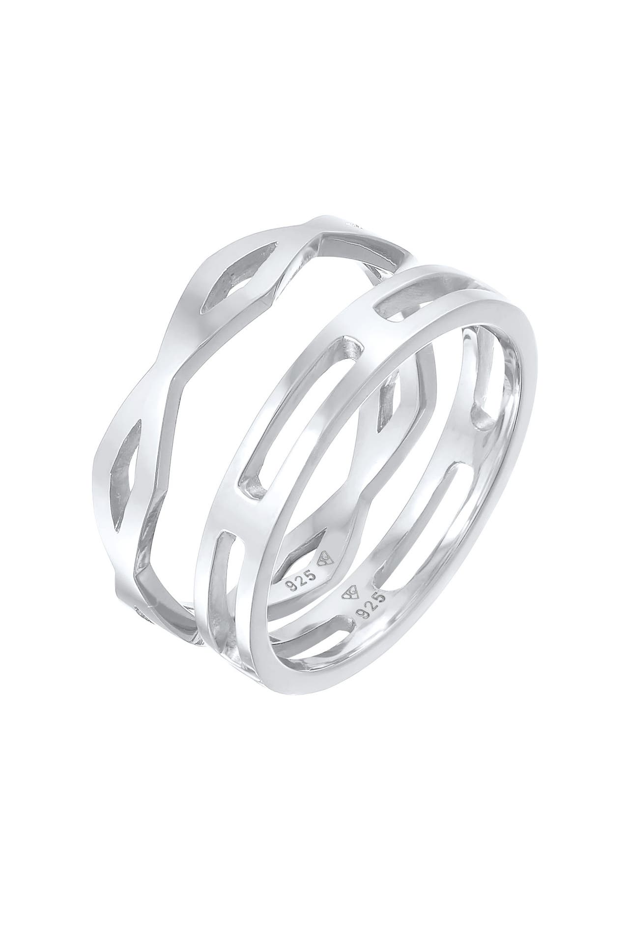 ELLI Ring Stapelringe Stacking Bandring 2er Set 925 Silber Silber, Bild 1
