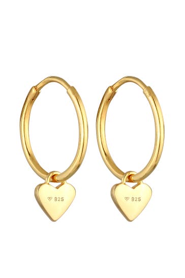 ELLI Ohrringe Creolen Herz Love Emaille 925 Silber Hellgrün