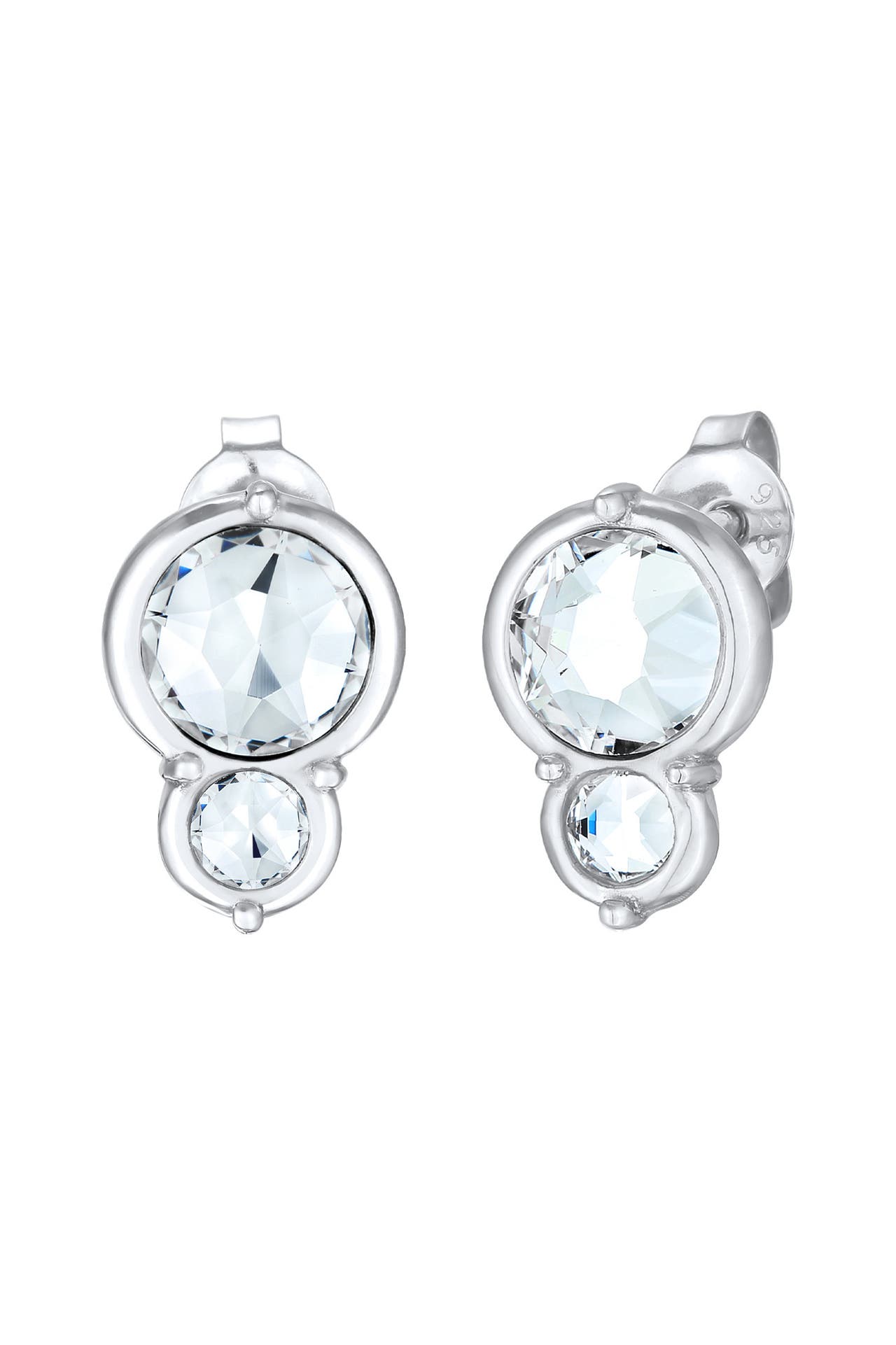ELLI Ohrringe Elegant Rund 925 Silber, mit Kristallen von Swarovski® Silber, Bild 1