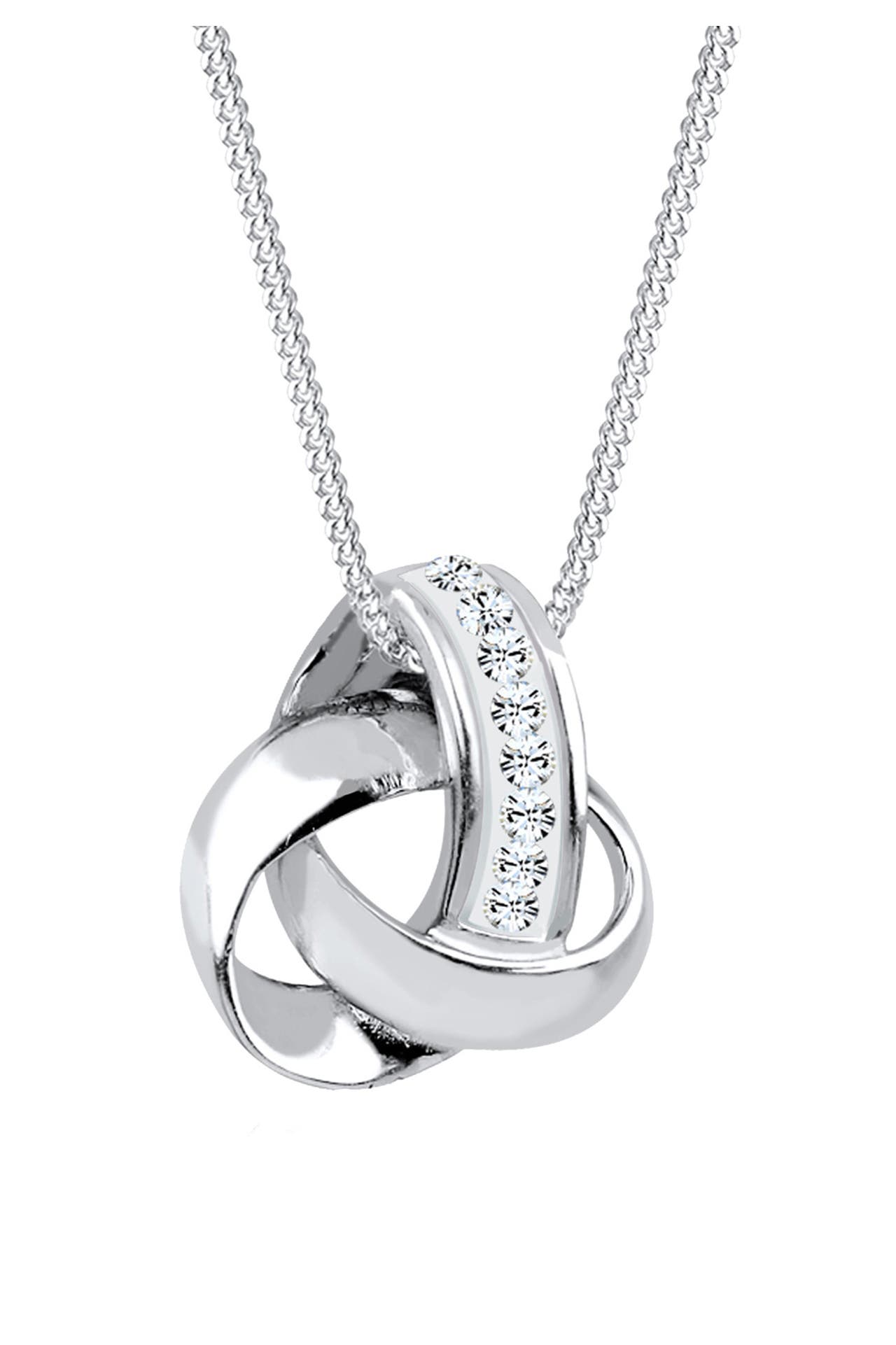ELLI Kette Knoten Weiß 925 Sterling Silber, mit Kristallen von Swarovski® Silber, Bild 1