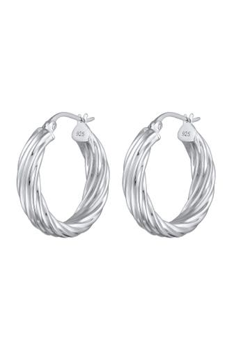 ELLI Ohrringe Creolen Twisted 925 Sterling Silber Silber
