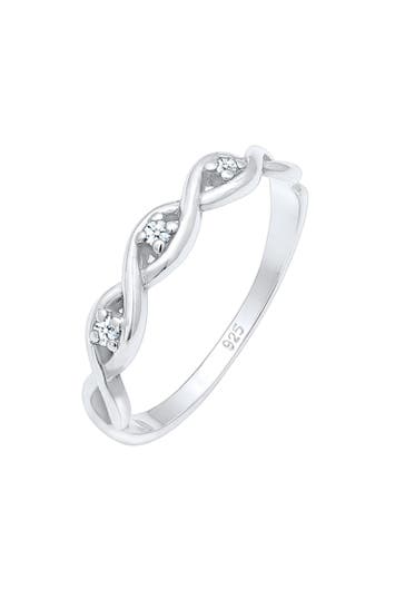 ELLI DIAMONDS Ring Knoten Unendlich Diamant (0.045 ct.) 925 Silber Silber