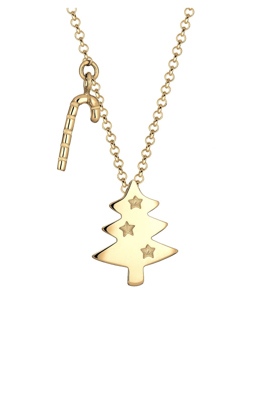 ELLI Kette Weihnachtsbaum Zuckerstange 925 Sterling Silber Gold, Bild 1