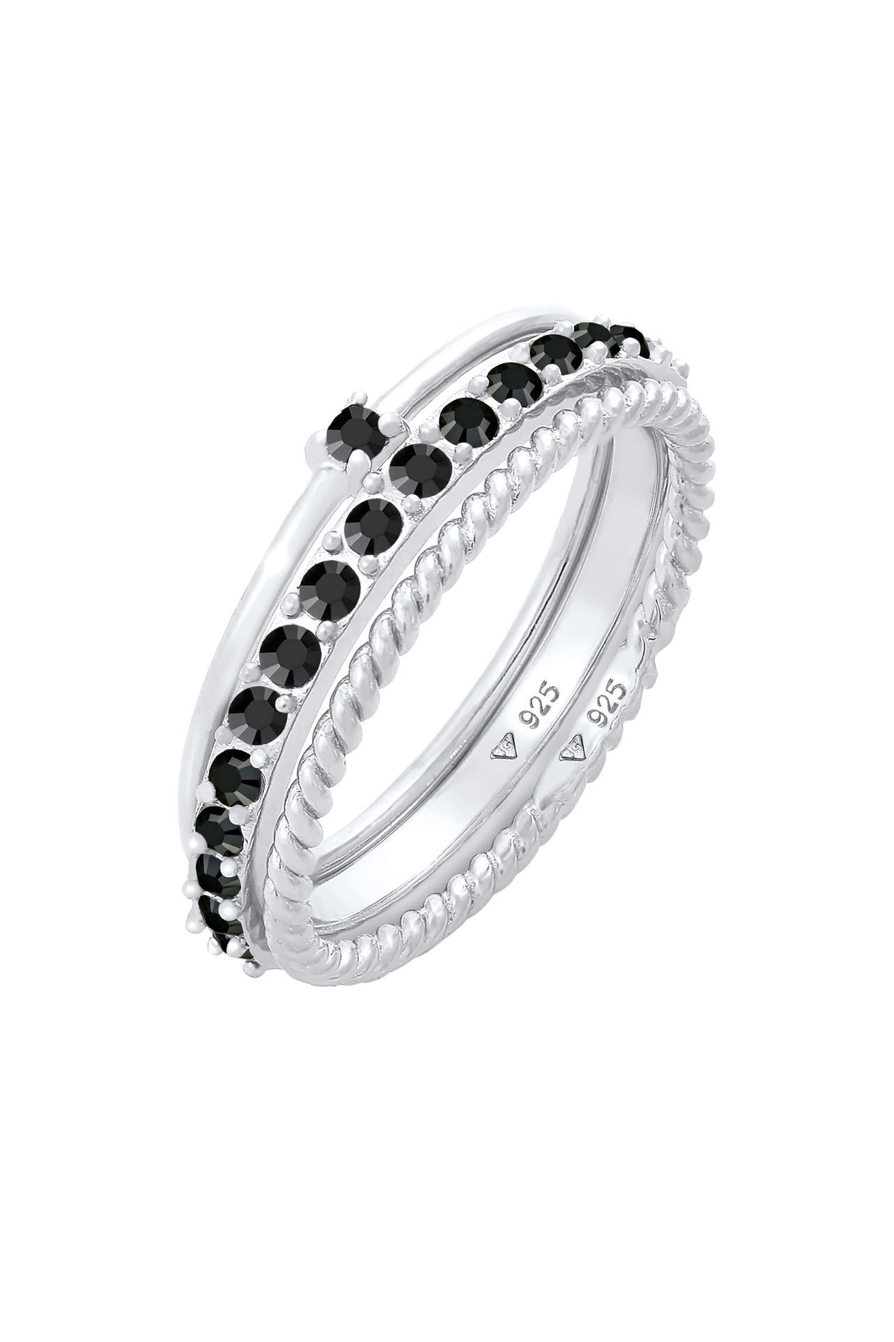 ELLI Ring Stapelring 3er Set 925 Silber, mit Kristallen von Swarovski® Silber, Bild 1