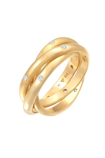 ELLI PREMIUM Ring Wickelring Trio Basic Topas 925 Silber Gold