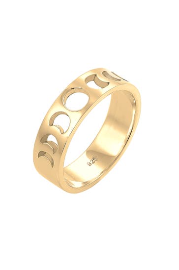ELLI Ring Mond Halbmond Bandring Astro 925 Silber vergoldet Gold