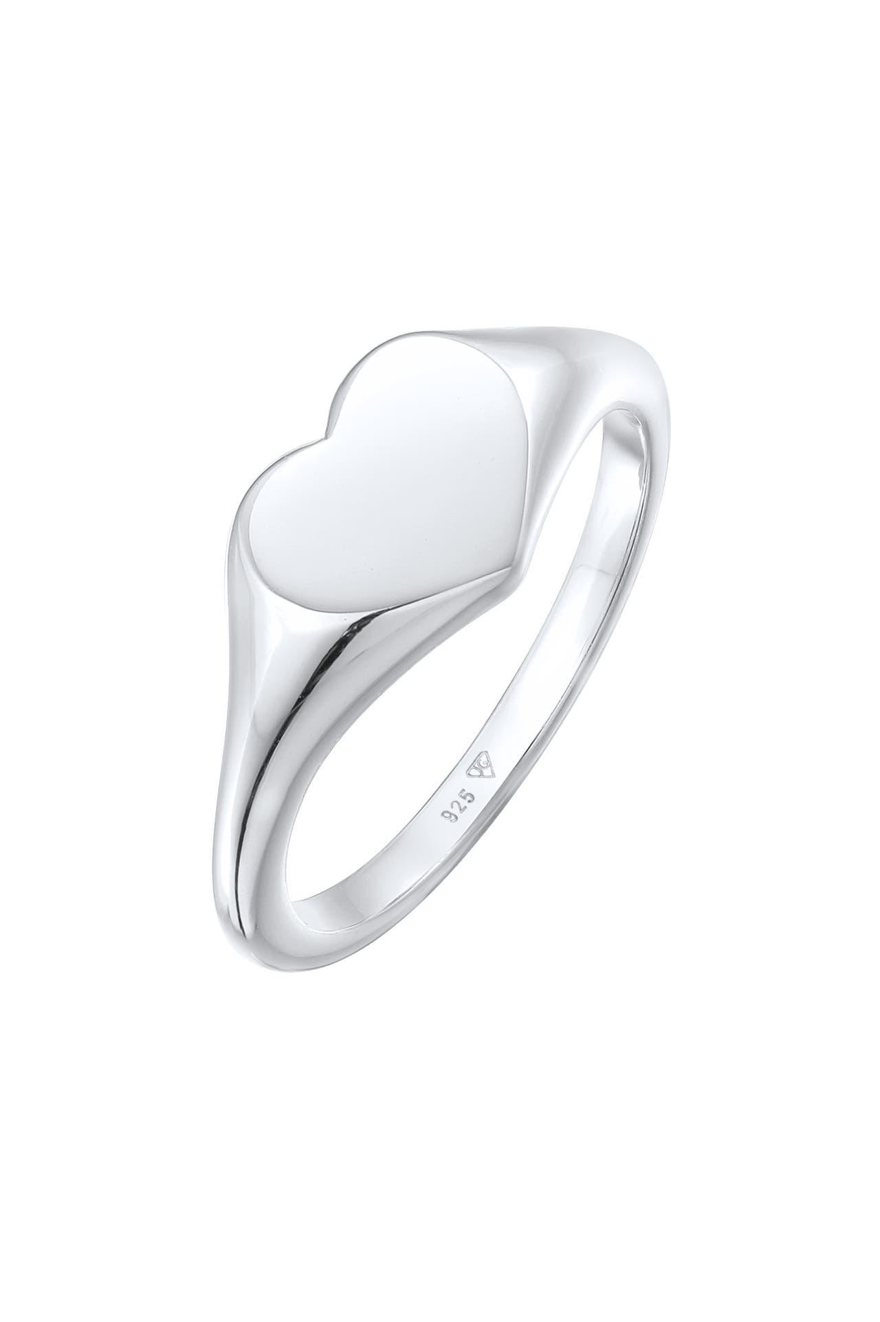 ELLI Ring Herz Liebe Siegelring 925 Silber Silber, Bild 1