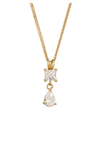 ELLI Kette Tropfen Zirkonia Weiß 925 Sterling Silber Gold