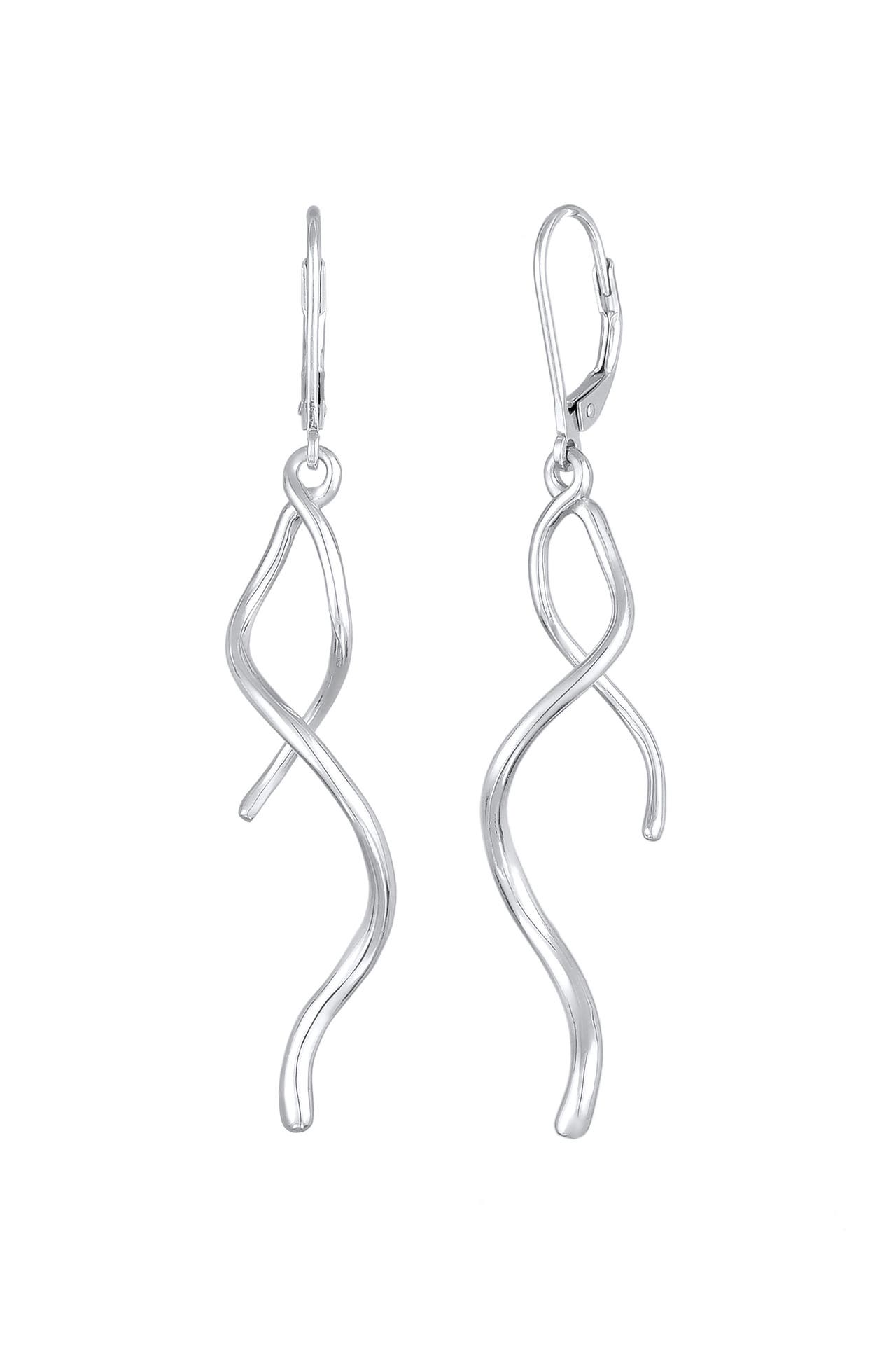 ELLI Ohrringe Spirale Welle Quaste Ohrhänger 925 Silber Silber, Bild 1