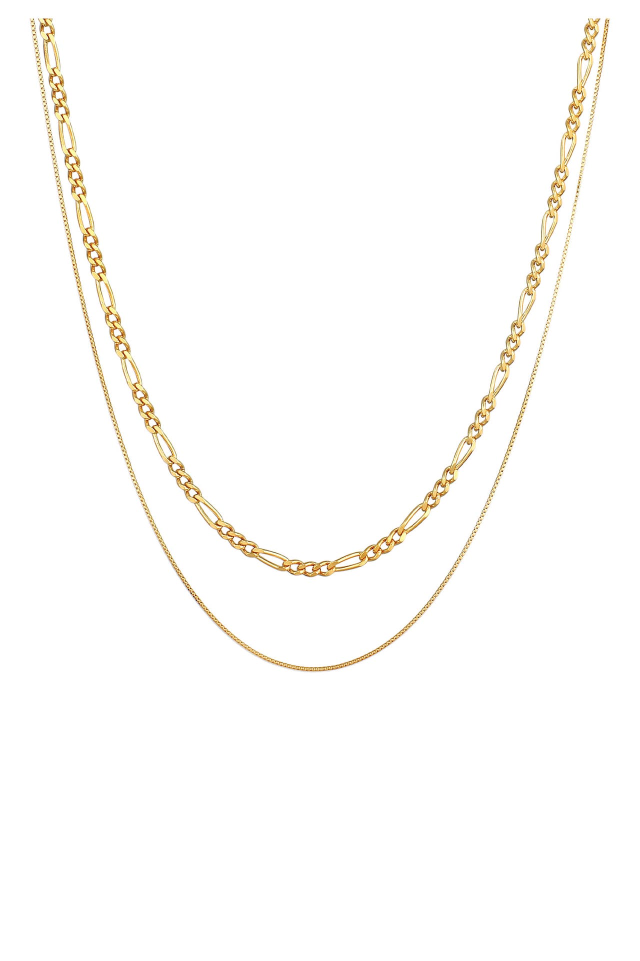 KUZZOI Kette Herren Ketten Set Figaro Venezia 925 Silber Gold, Bild 1