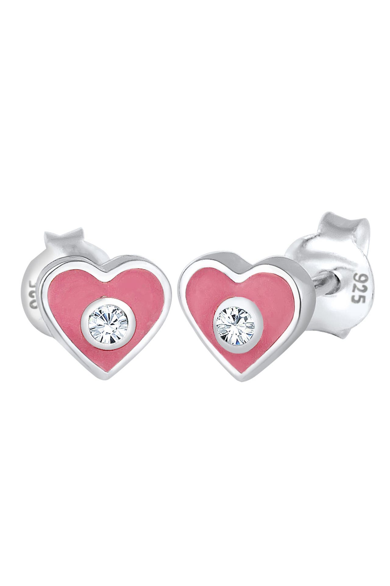 ELLI Ohrringe Ohrring Kinder Herz Emaille 925 Sterling Silber, mit Kristallen von Swarovski®, Bild 1