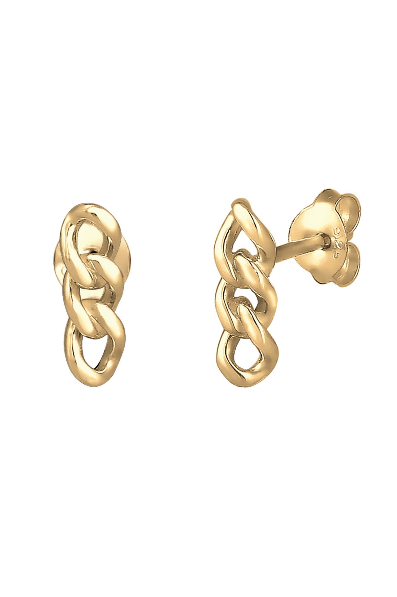 ELLI Ohrringe Hänger Panzerkette Trend Blogger Cool 925 Silber Gold, Bild 1