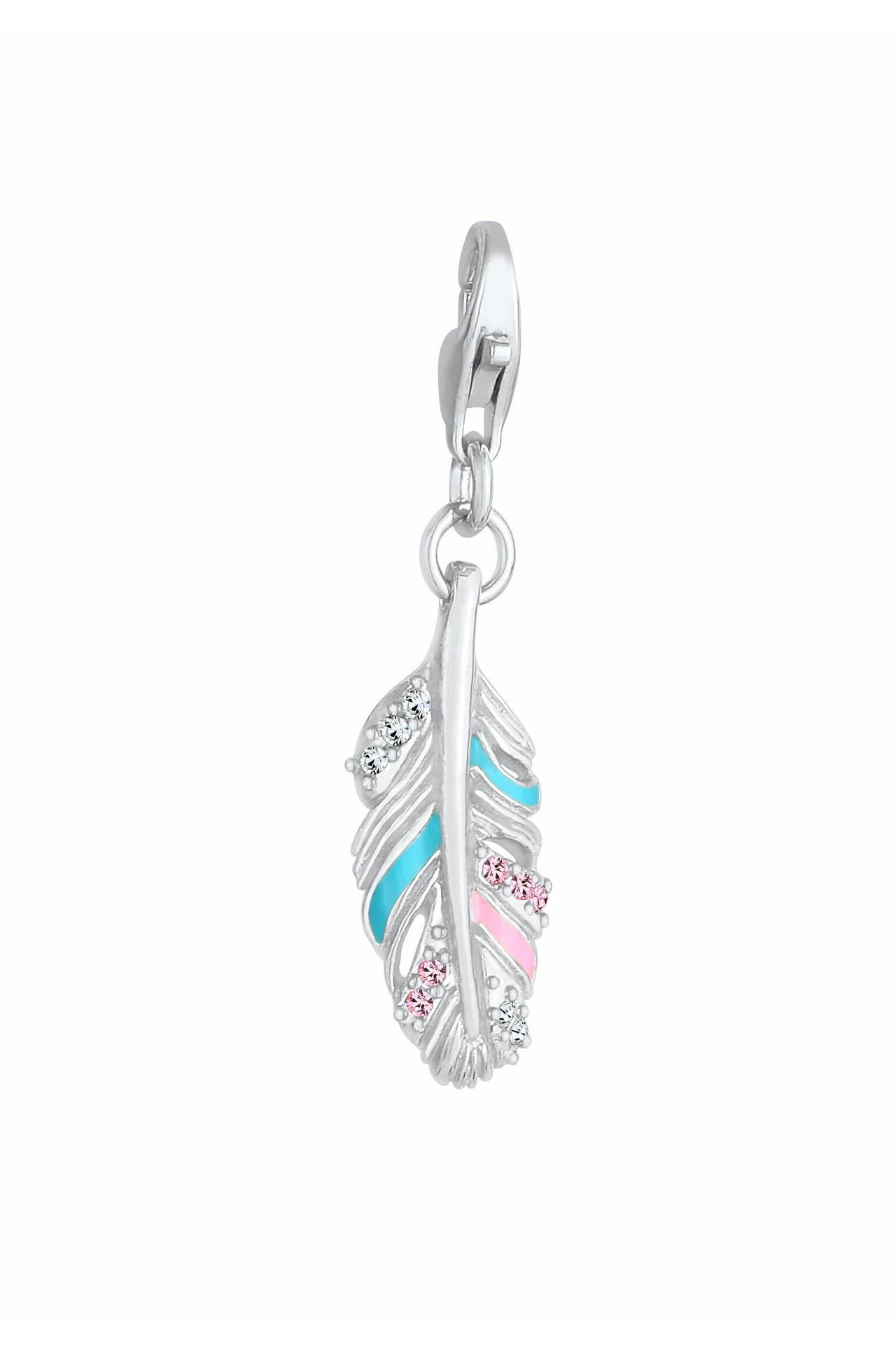 NENALINA Charm Feder Emaille Boho 925 Silber, mit Kristallen von Swarovski®, Bild 1