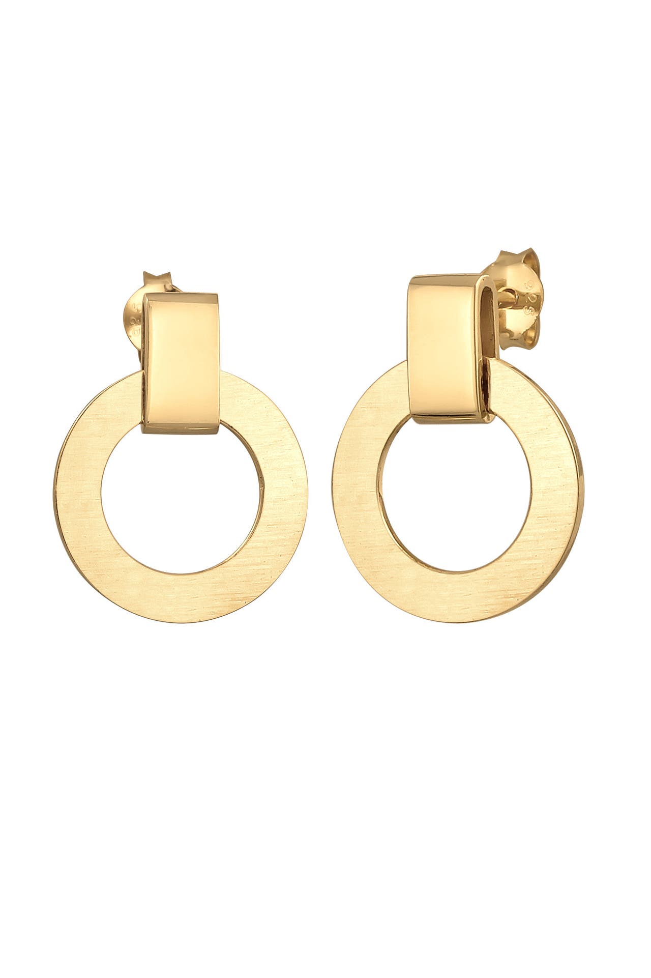 ELLI Ohrringe Ohrstecker Kreis Rund Modern 925 Silber Gold, Bild 1