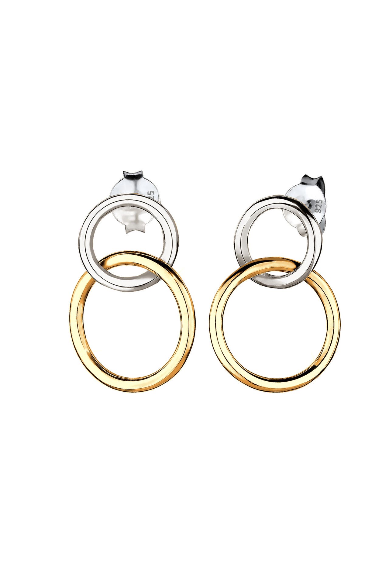 ELLI Ohrringe Kreis Geo Basic Minimal Layer 925 Silber Zweifarbig, Bild 1