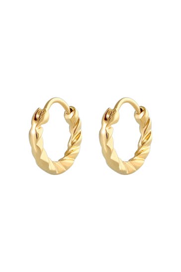 ELLI Ohrringe Mini Creolen Strukturiert Basic 925 Silber Gold