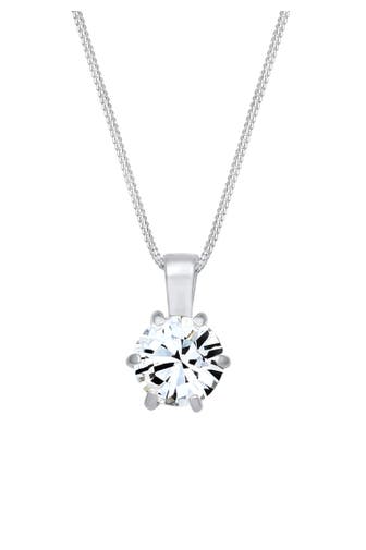 ELLI Kette Solitär Kristalle von Swarovski® 925 Sterling Silber Silber