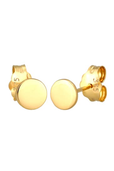 ELLI PREMIUM Ohrringe Plättchen Kreis Rund Basic 375 Gelbgold Gold