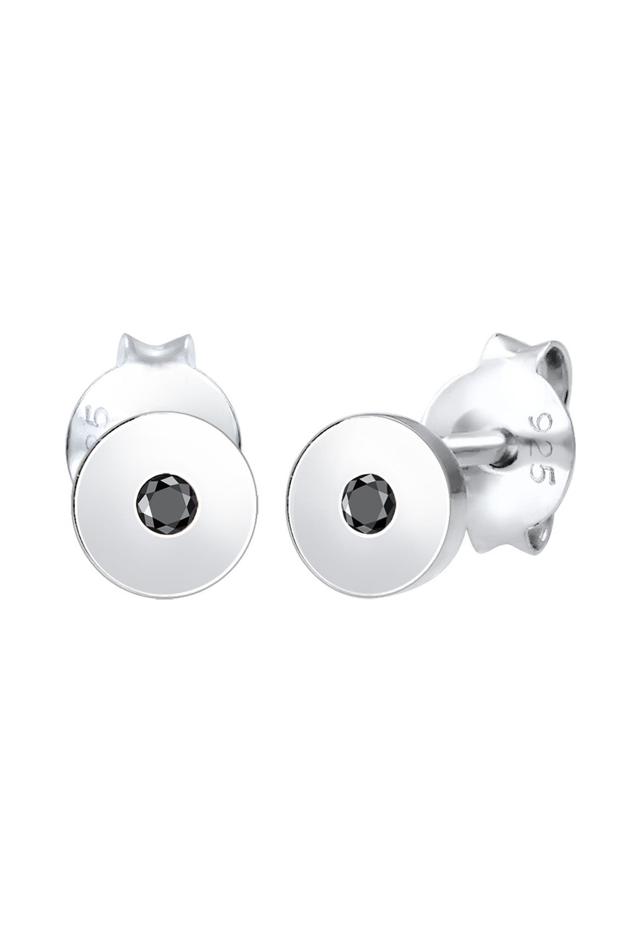 ELLI DIAMONDS Ohrringe Ohrstecker Diamant Schwarz (0.03ct) 925 Sterling Silber Silber, Bild 1