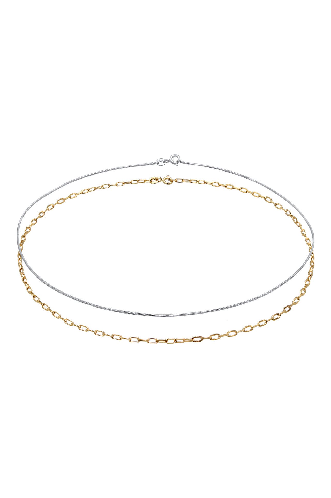 ELLI Kette Choker Set Bi-Color Schlangen Gliederkette 925 Sterling Silber Bunt, Bild 1