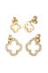 Ohrringe Kleeblatt Zirkonia Set Glücksymbol 925 Sterling Silber Gold