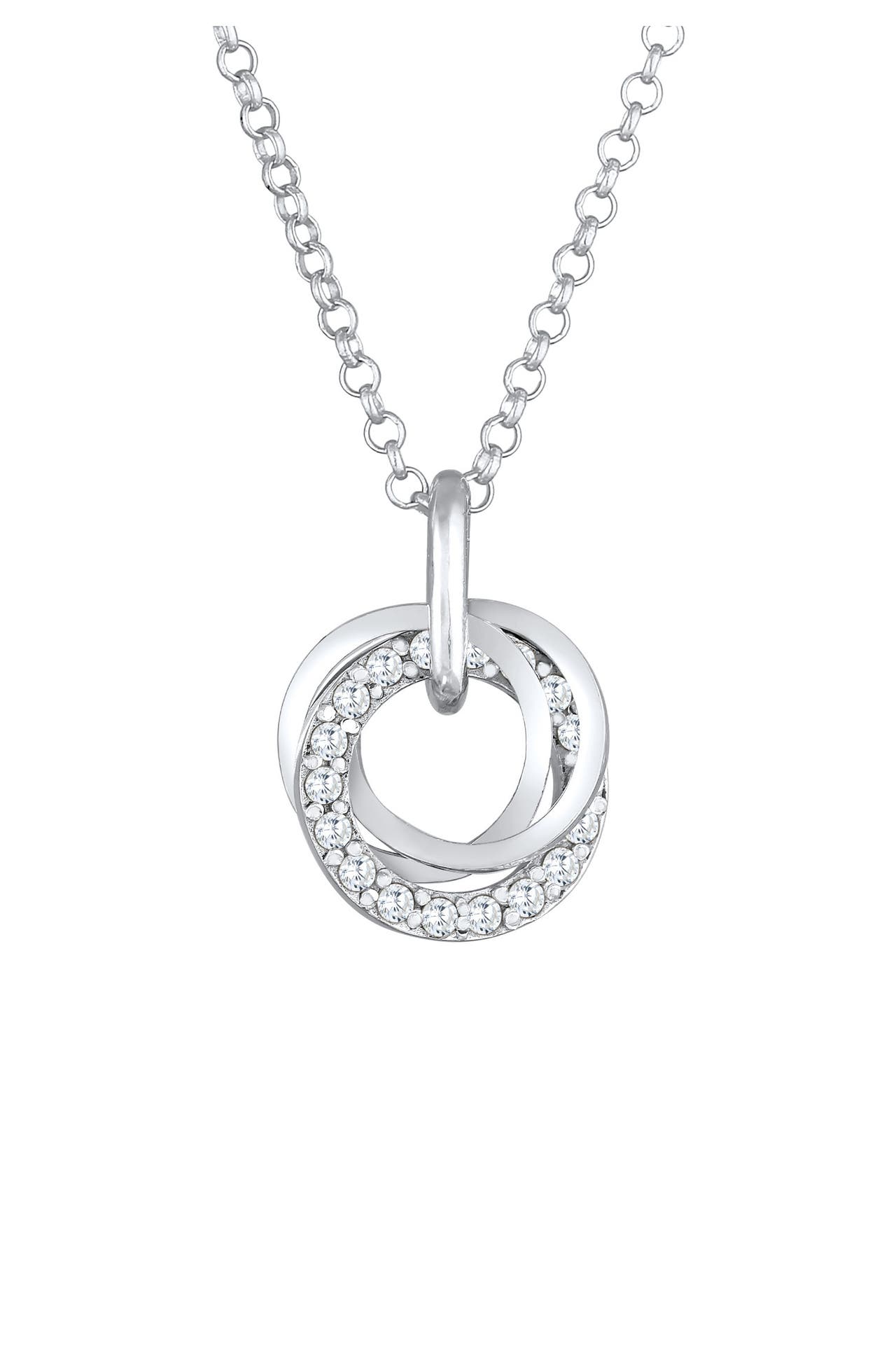 ELLI Kette Kreis Ringe Zirkonia 925 Silber Silber, Bild 1