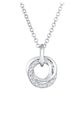 ELLI Kette Kreis Ringe Zirkonia 925 Silber Silber