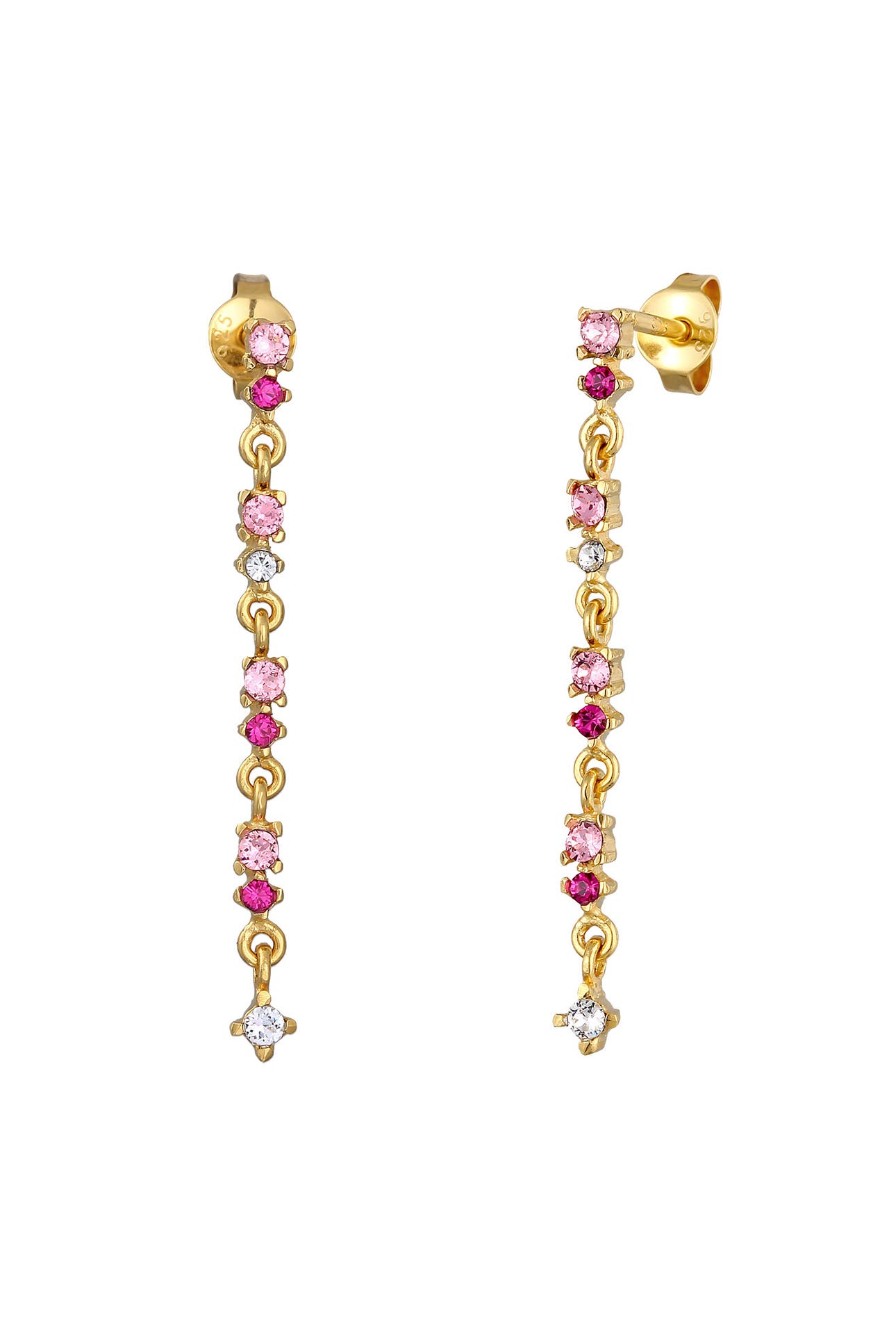 ELLI Ohrringe Kristalle Pink Rose Ohrhänger 925 Silbe Gold, Bild 1
