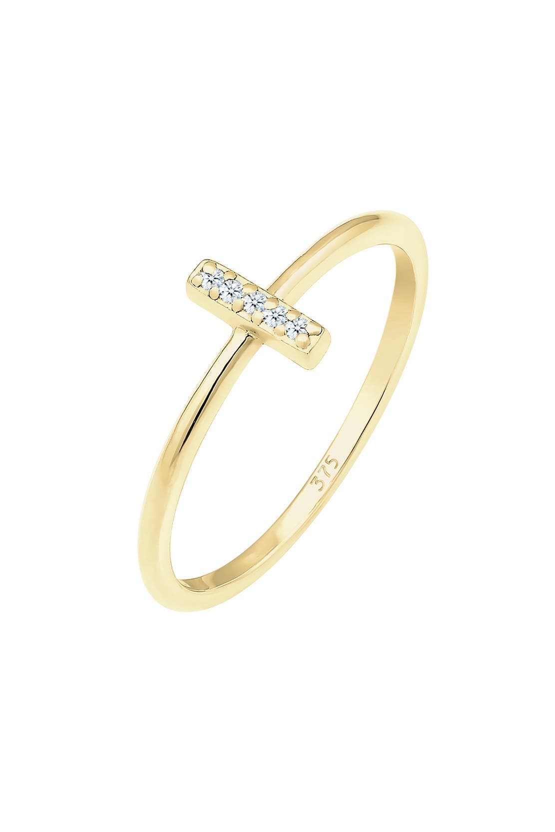 ELLI DIAMONDS Ring Kreuz Diamanten Brillantschliff (0.025 ct) 375 Gelbgold Gold, Bild 1