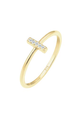 ELLI DIAMONDS Ring Kreuz Diamanten Brillantschliff (0.025 ct) 375 Gelbgold Gold