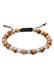 Armband Herren Achat Perlen Bead Jasper Look 925 Silber Braun