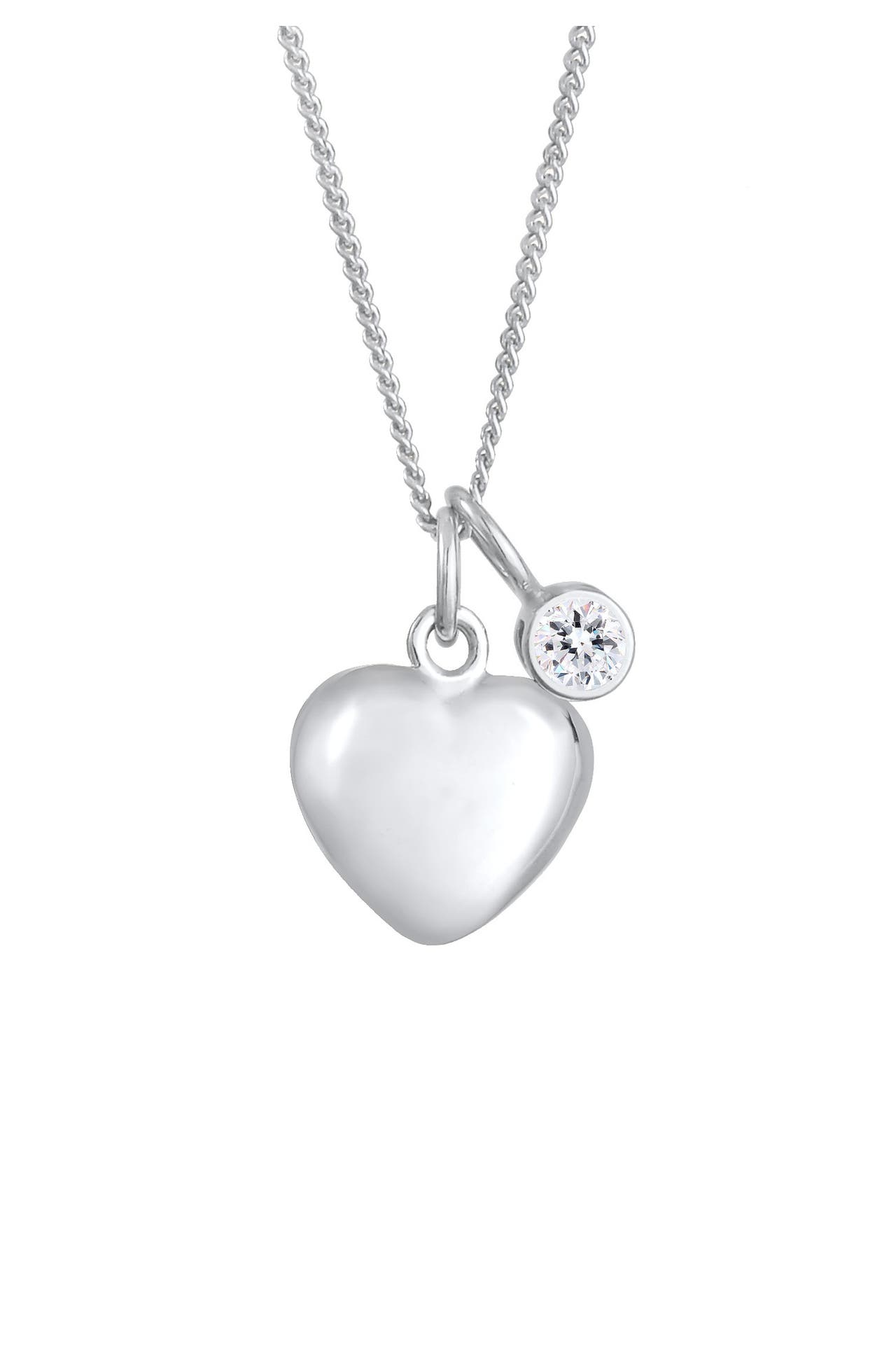 ELLI Kette Herz Anhänger 925 Silber, mit Kristallen von Swarovski® Silber, Bild 1