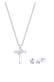 Schmuckset Kreuz Weiß 925 Sterling Silber, mit Kristallen von Swarovski® Silber