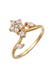 Ring Blume Zirkonia Funkelnd Glamour 925 Sterling Silber Gold