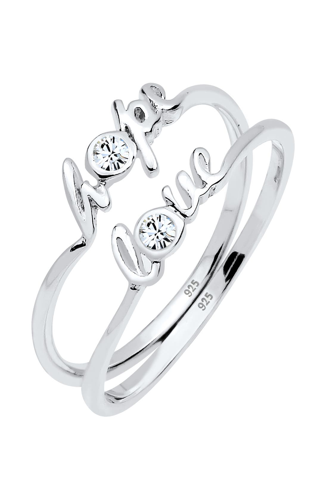 ELLI Ring Hope Love Kristalle 925 Silber Weiß, Bild 1