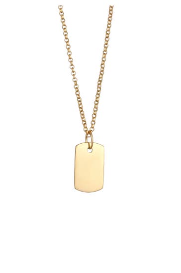 KUZZOI Kette Anhänger Military Platte Dog Tag 375 Gelbgold Gold