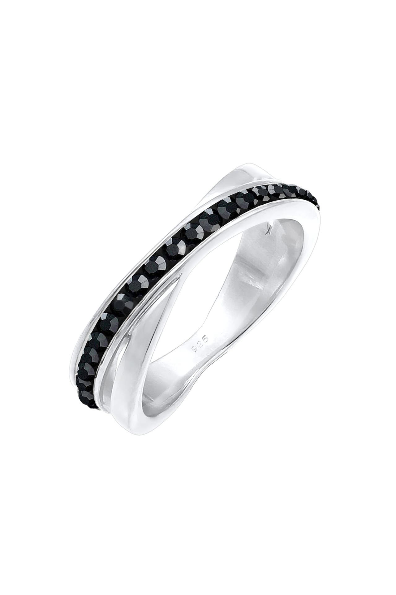 ELLI Ring Wickelring Zart 925 Silber, mit Kristallen von Swarovski® Silber, Bild 1