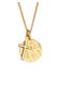 Kette Herren Coin Antik Kreuz Trend Modern 925 Silber Gold