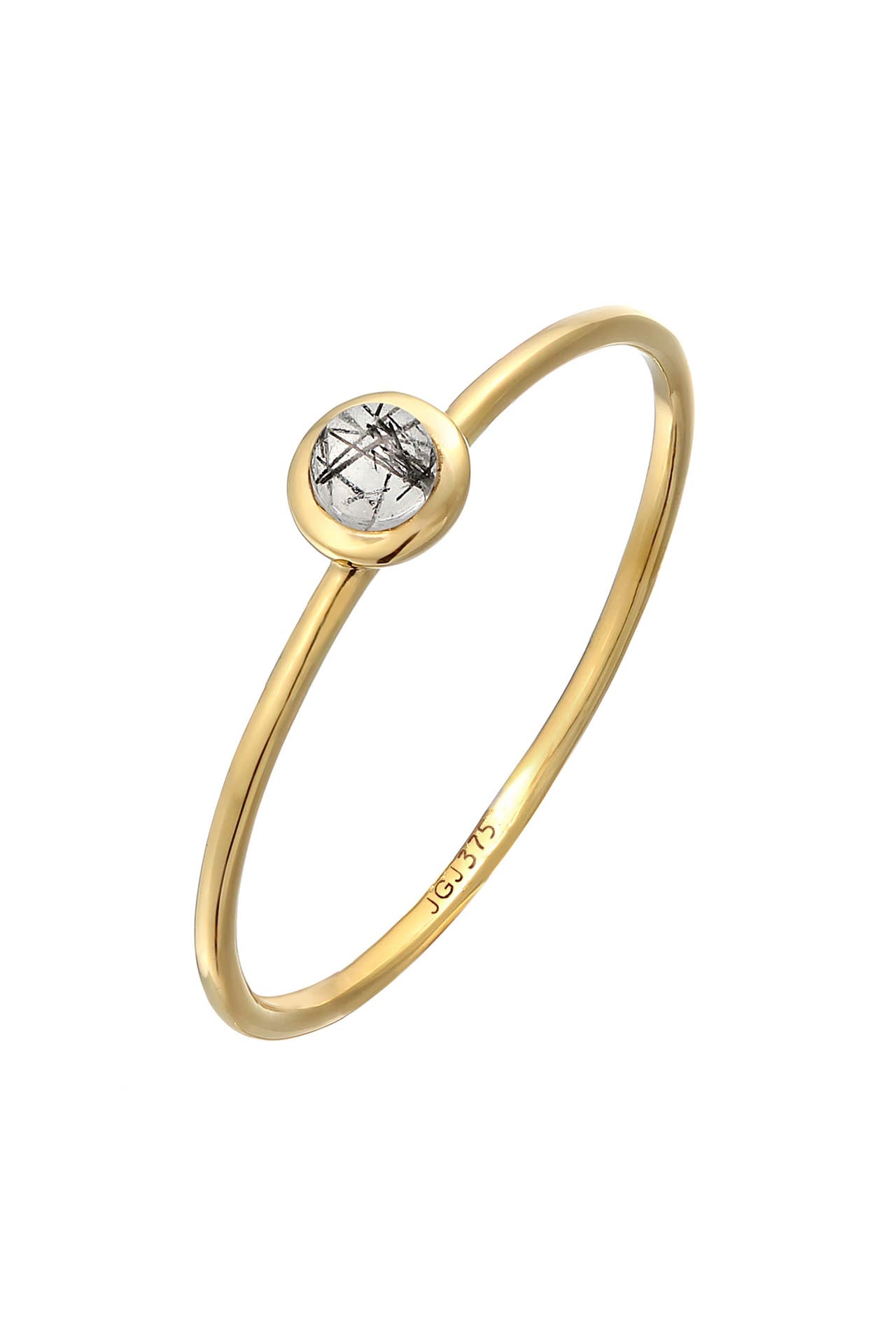 ELLI PREMIUM Ring Solitär Mondstein Edelstein 375 Gelbgold Gold, Bild 1