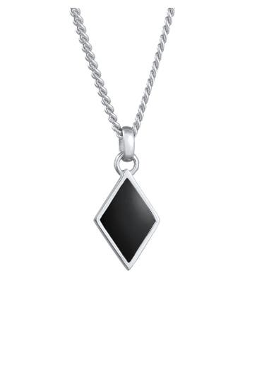 KUZZOI Kette Raute Emaille Geo Style 925 Silber Silber