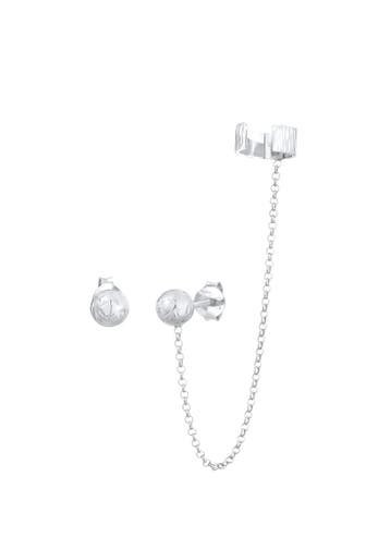 ELLI Ohrringe Earcuff Klemme Stecker Kugel 925 Silber Silber
