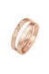 Ring Bandring Basic Gehämmert Schmuck Geschenk (Set 2-tlg) 925 Silber Rosegold
