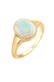 Ring Siegelring Mondstein Oval 925 Silber Gold