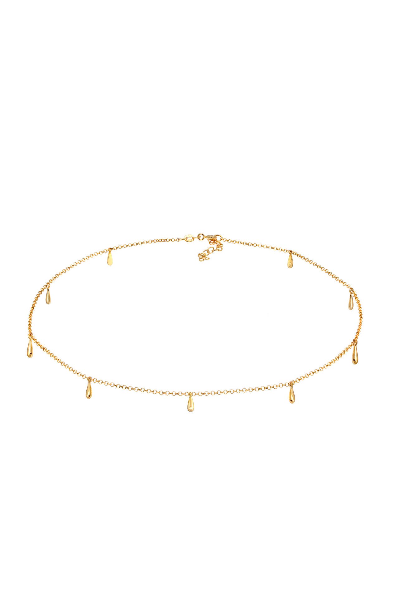 ELLI Kette Choker Kette Kurz Tropfen Geo 925 Silber Gold, Bild 1
